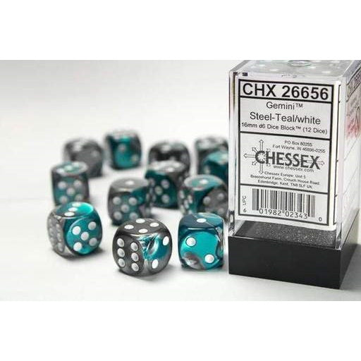 12D6 Set (16mm): Gemini Steel-Teal/White (CHX26656)