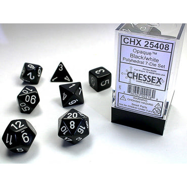Opaque Black with White 16mm RPG Set (7)