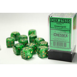 12D6 Set (16mm): Vortex Green/Gold (CHX27635)