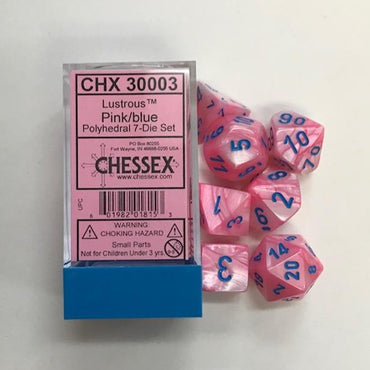 Lustrous Pink with Blue 16mm D6 Set (12)