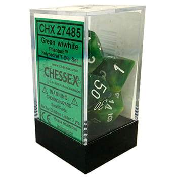 RPG Dice: Phantom Green/White (CHX27485)