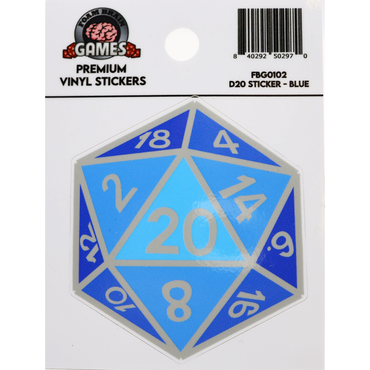 Foam Brain Stickers: D20 - Blue