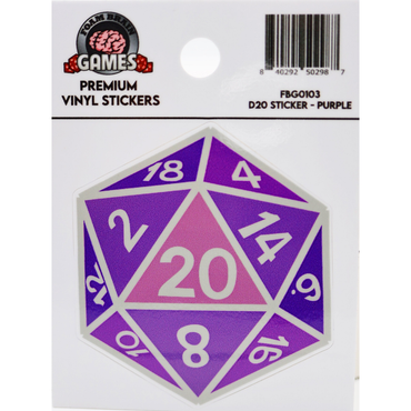 Foam Brain Stickers: D20 - Purple