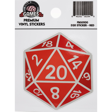 Foam Brain Stickers: D20 - Red