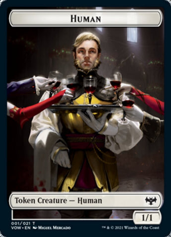 Human (001) // Zombie (005) Double-sided Token [Innistrad: Crimson Vow Tokens]