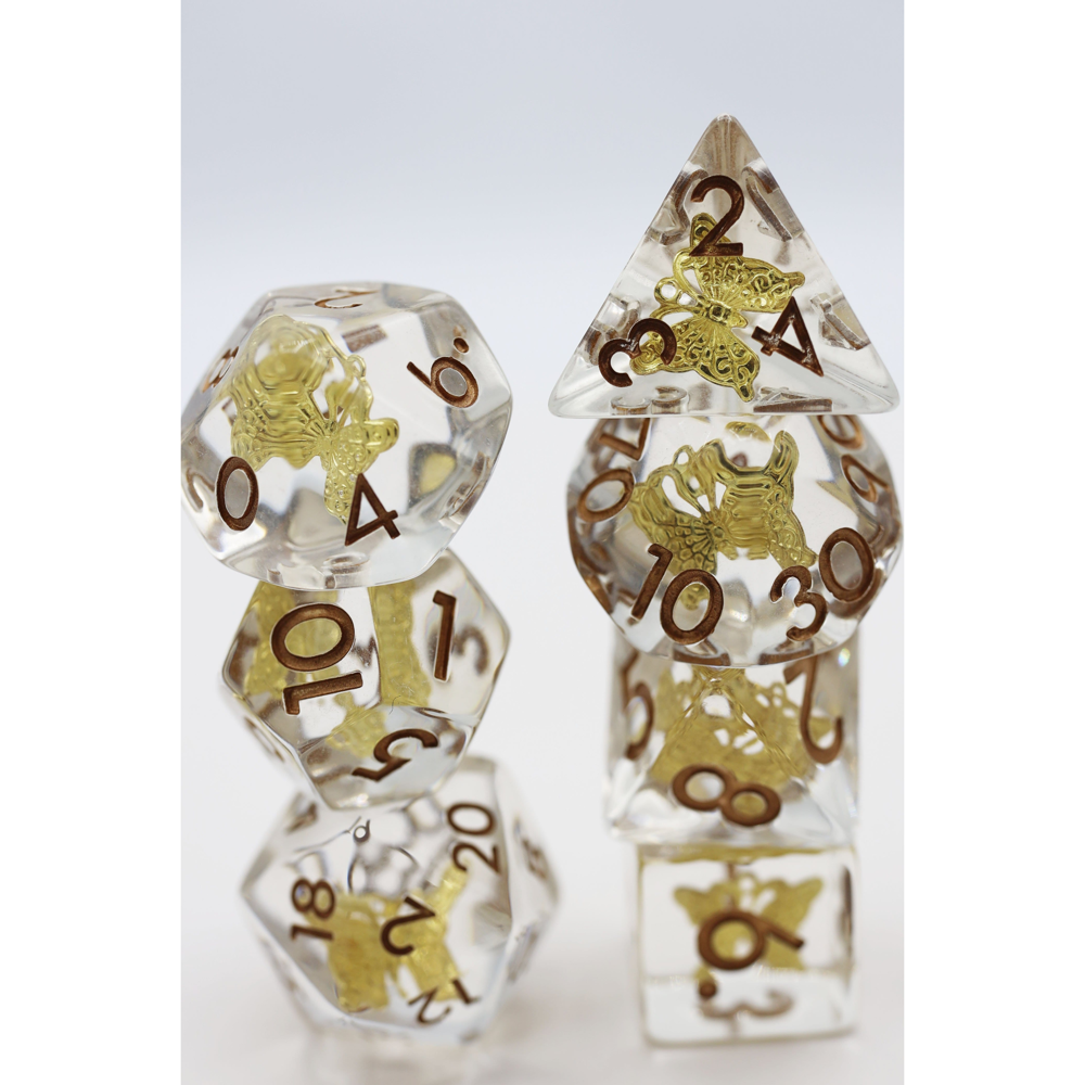 Gilded Butterfly RPG Dice Set