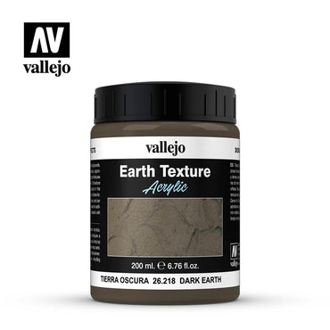 Vallejo: Earth Texture Acrylic - Dark Earth (200ml) (26.218)