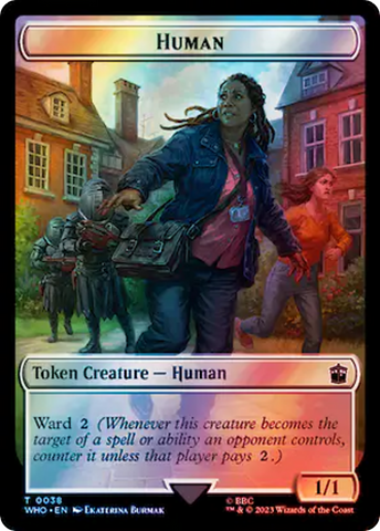 Human (0038) // Mutant Double-Sided Token (Surge Foil) [Doctor Who Tokens]
