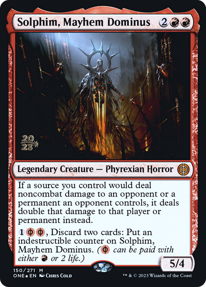 Solphim, Mayhem Dominus [Phyrexia: All Will Be One Prerelease Promos]