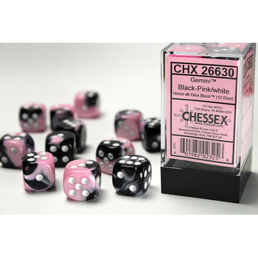 12D6 Set (16mm): Gemini Black-Pink/White (CHX26630)