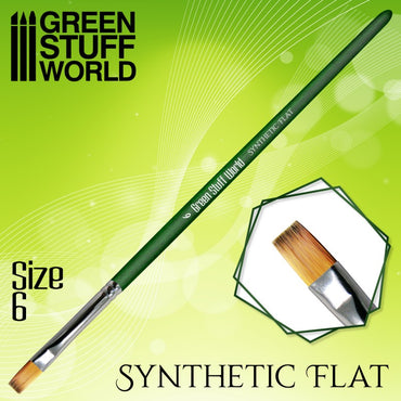 GSW: Brushes - GREEN SERIES Flat Synthetic (Size 6)