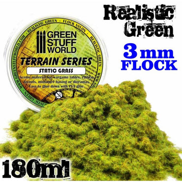 GSW: Terrain Series - Grass Flock Realistic Green (3mm / 180ml)