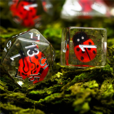 Red Lady Bug Dice Set