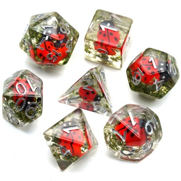 Red Lady Bug Dice Set