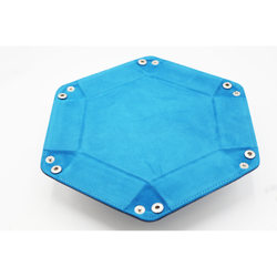 Foam Brain Dice Tray: Leatherette & Velvet - Navy w/TealHex