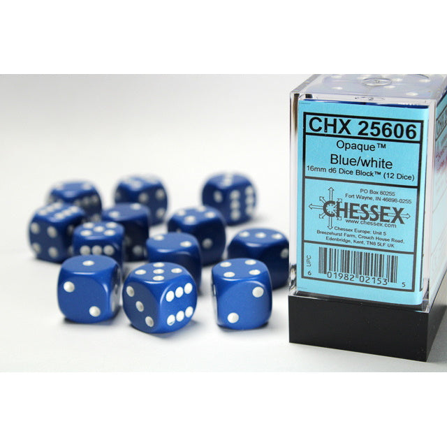 12D6 Set (16mm): Opaque Blue/White (CHX25606)