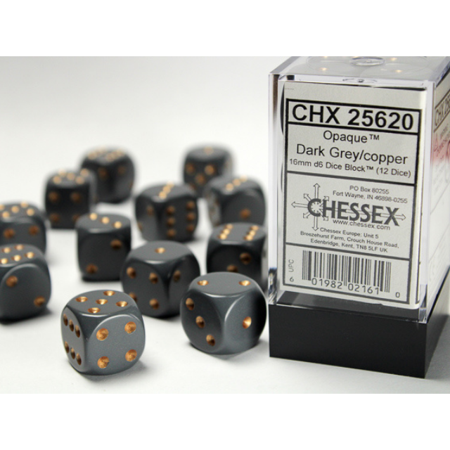 12D6 Set (16mm): Opaque Dark Grey/Copper (CHX25620)