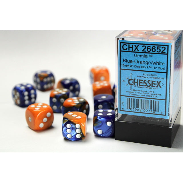 12D6 Set (16mm): Gemini Blue-Orange/White (CHX26652)