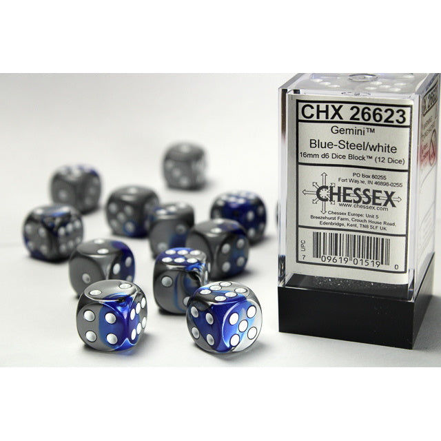 12D6 Set (16mm): Gemini Blue-Steel/White (CHX26623)