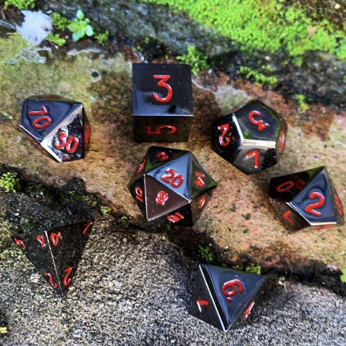 Nightmare Black Metal Dice Set