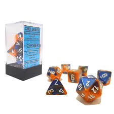 RPG Dice: Gemini Blue-Orange/White (CHX26452)