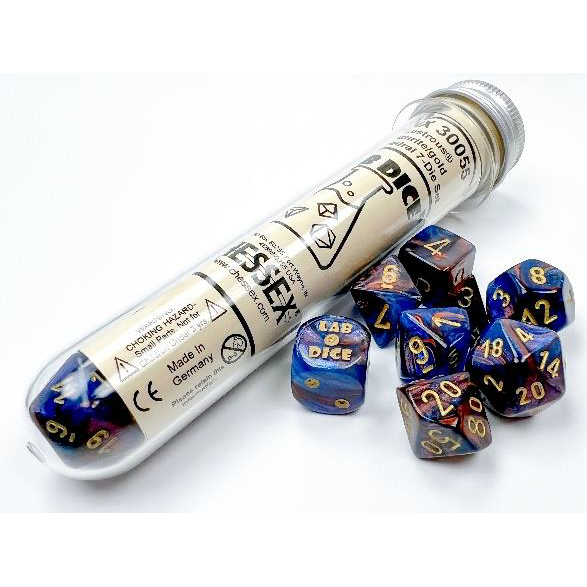 Dice - Lustrous: Azurite/Gold RPG Set