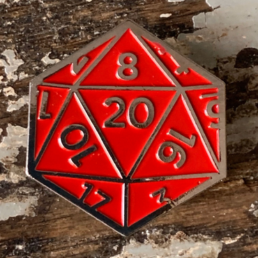 Creature Curation: Enamel Pin: Red D20