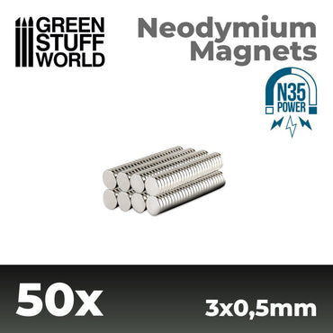 Neodymium Magnets 3x0.5mm - 50 units (N35)