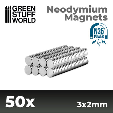 GSW: Neodymium Magnets - 3x2mm  (50 units / N35)