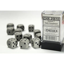 12D6 Set (16mm): Opaque Grey/Black (CHX25610)