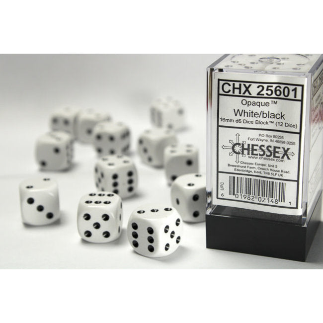 12D6 Set (16mm): Opaque White/Black (CHX25601)