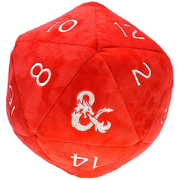 Plush UP Jumbo D20 White and Red D&D