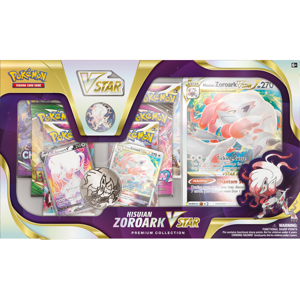 The Pokémon TCG: Sword & Shield Hisuian Zoroark VSTAR Premium Collection