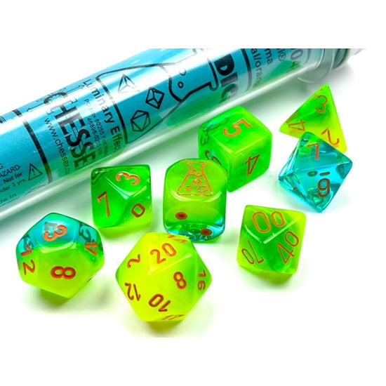 RPG Dice: Gemini Plasma Green-Teal/Orange (CHX30048)