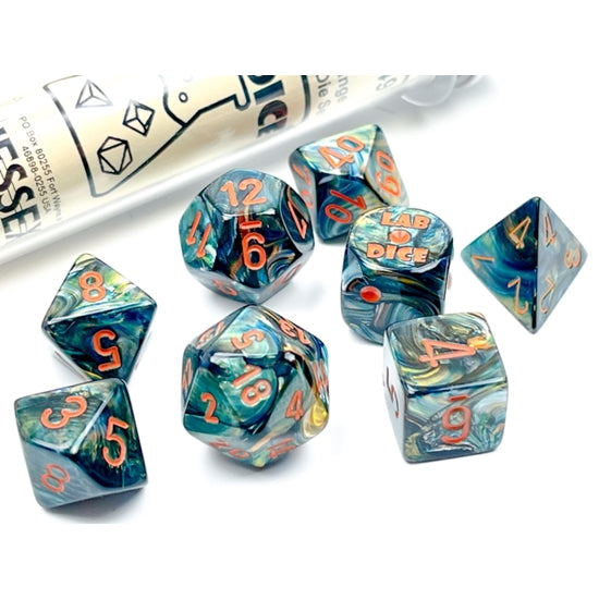 RPG Dice: Lustrous Alpestris/Orange (CHX30049)