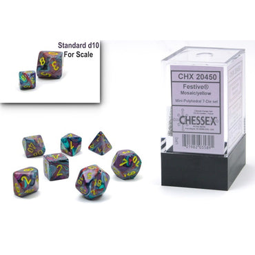 Chessex Mini 7pc Festive Mosaic Yellow