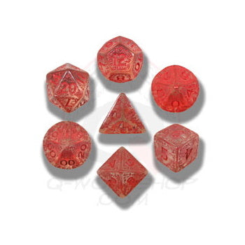 Elvish Dice Transparent & Red