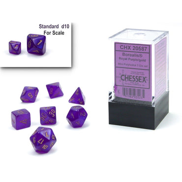 Chessex Mini 7pc Borealis Royal Purple/Gold