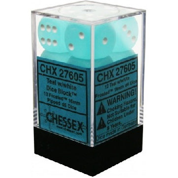 12D6 Set (16mm): Frosted Teal/White (CHX27605)