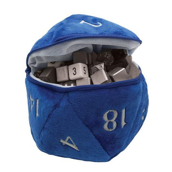 Blue D20 Plush Dice Bag