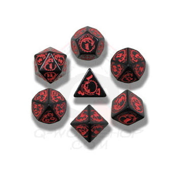 Dragons Dice Black & Red 7Pc