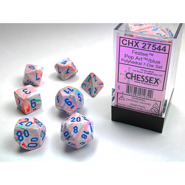 RPG Dice: Festive Pop-Art/Blue (CHX27544)