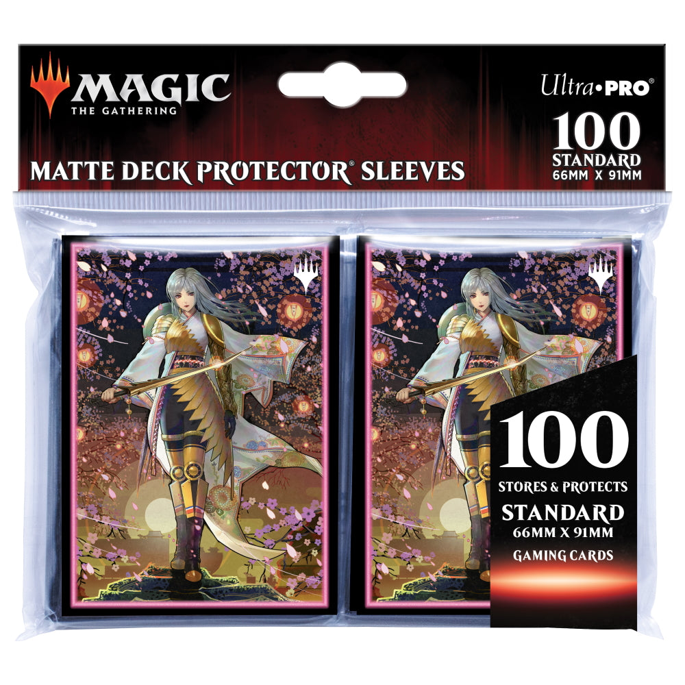 Kamigawa Neon Dynasty 100ct Sleeves V1 featuring The Wandering Emperor for Magic: The Gathering