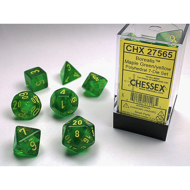 RPG Dice: Borealis Maple Green/Yellow (CHX27565)