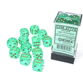 12D6 Set (16mm): Borealis Light Green/Gold Luminary (CHX27775)