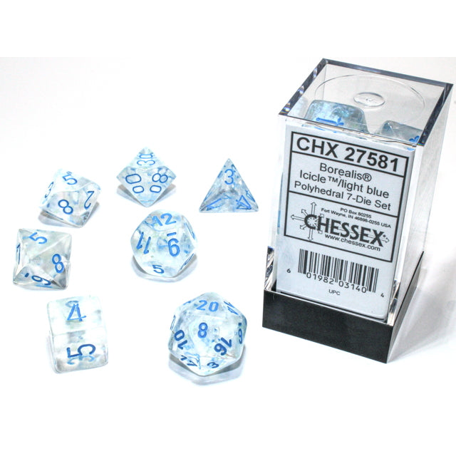 RPG Dice: Borealis Icicle/Light Blue Luminary (CHX27581)