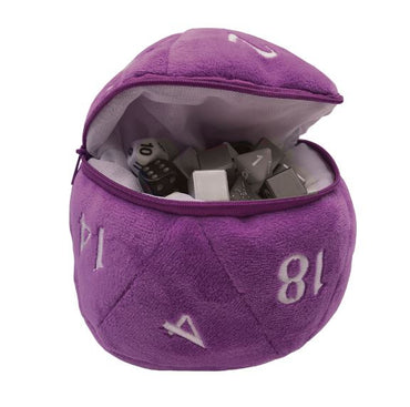 Purple D20 Plush Dice Bag
