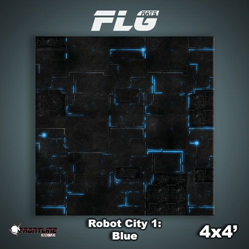 FLG MAT: Robot City (Blue) 4x4