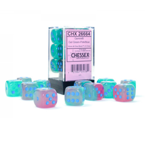 12D6 Set (16mm): Gemini - Gel Green-Pink/Blue (CHX26664)