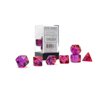 RPG Dice: Gemini Translucent Red/Violet/Gold (CHX26467)